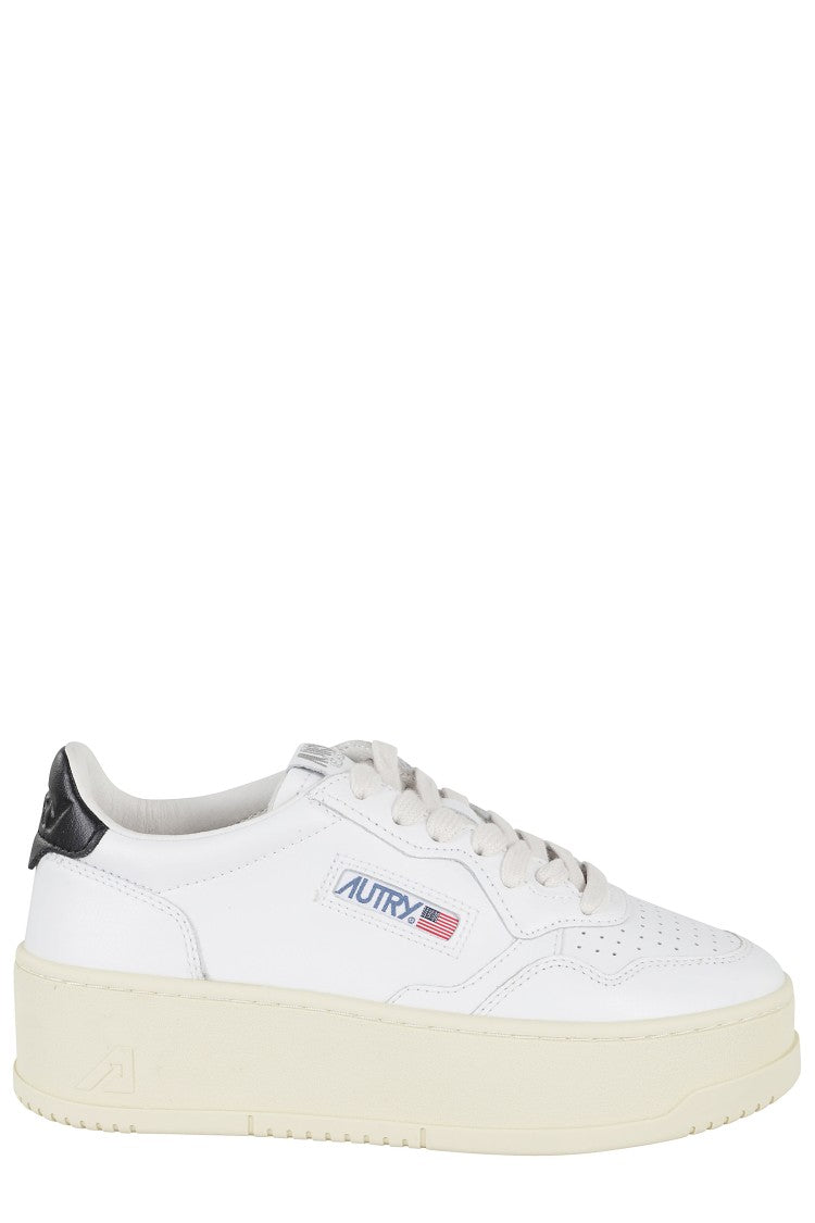 Autry White Leather Platform Low Sneakers