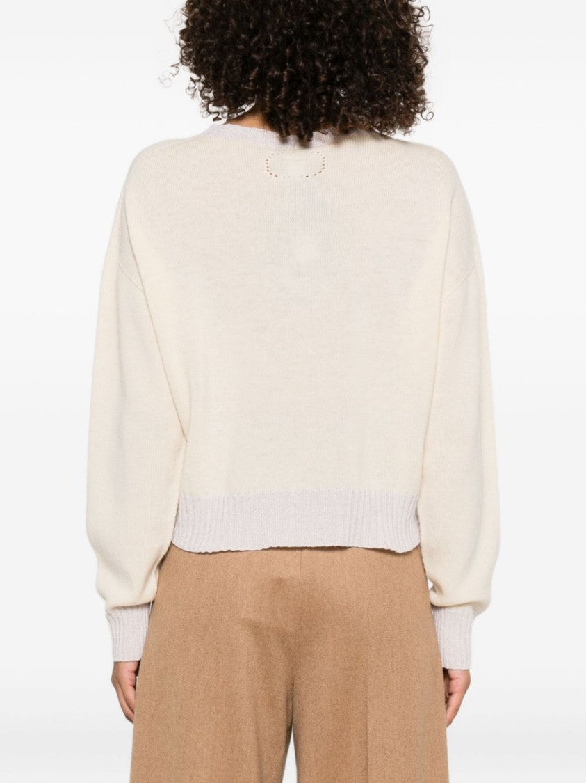 Twin-Set Boat Neck Sweater In Soft Wool-Cashmere Blend