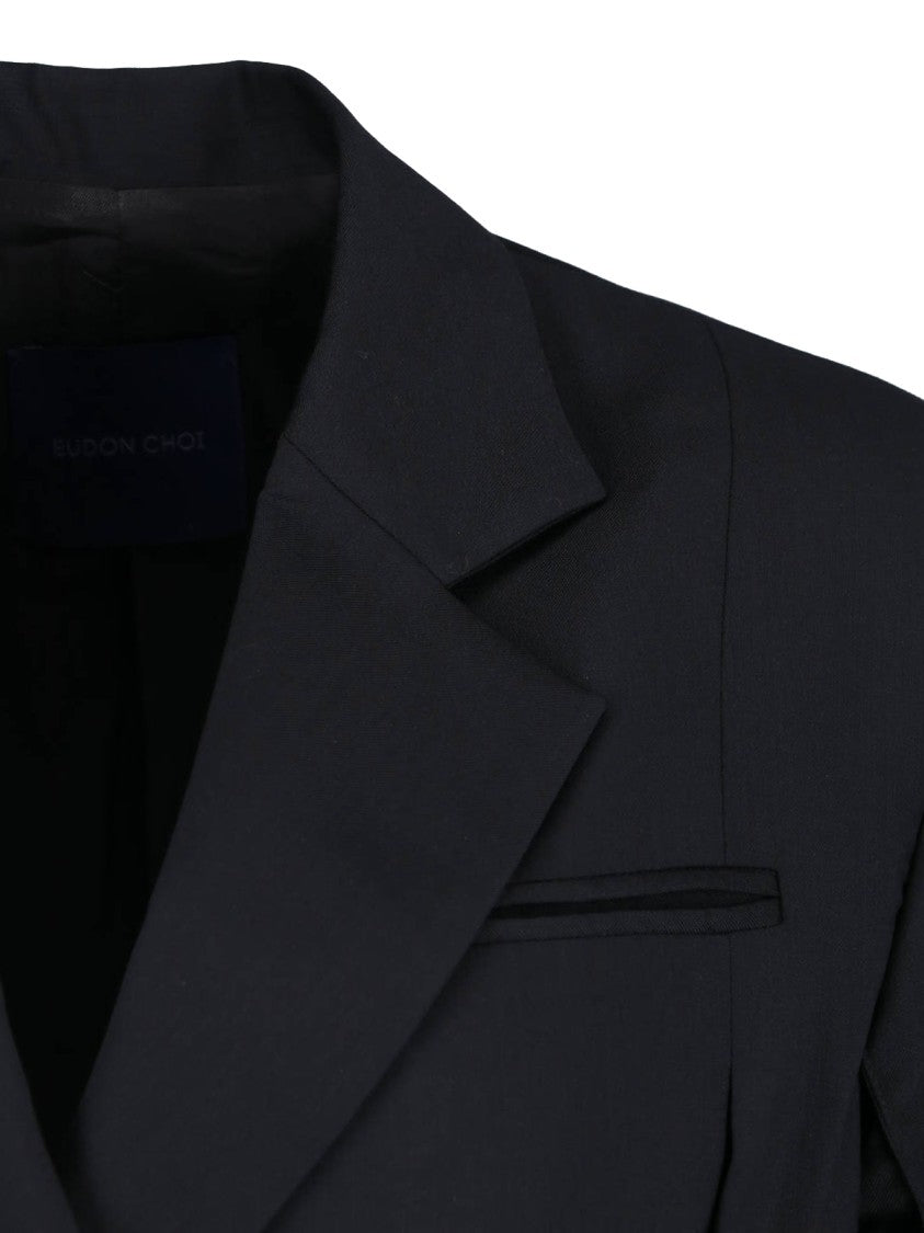 Eudon Choi Black Beatrice Double-Breasted Virgin Wool Blazer