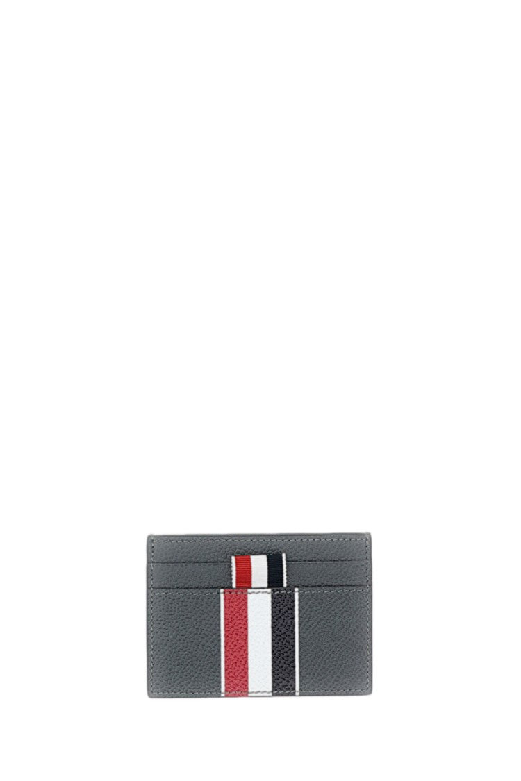 Thom Browne Grey Pebble Grain Leather Double Card Holder