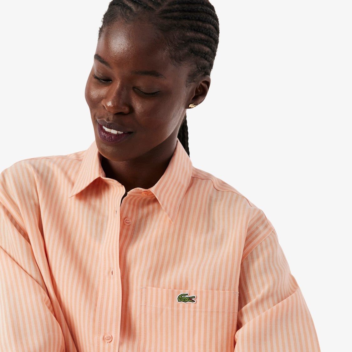 Lacoste Vertical Stripe Long-Sleeved Shirt With Classic Collar
