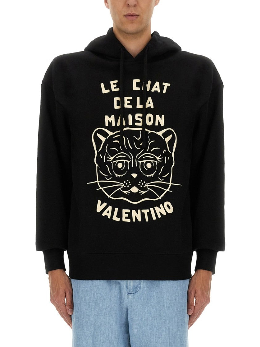 Valentino Le Chat De La Maison' Graphic Cotton Sweatshirt