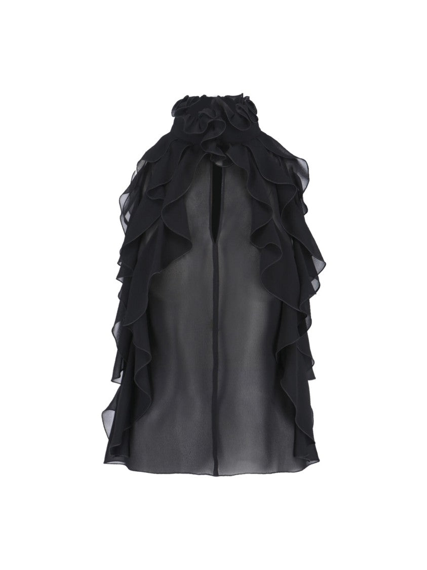 Alexander Mcqueen Silk Top – Black