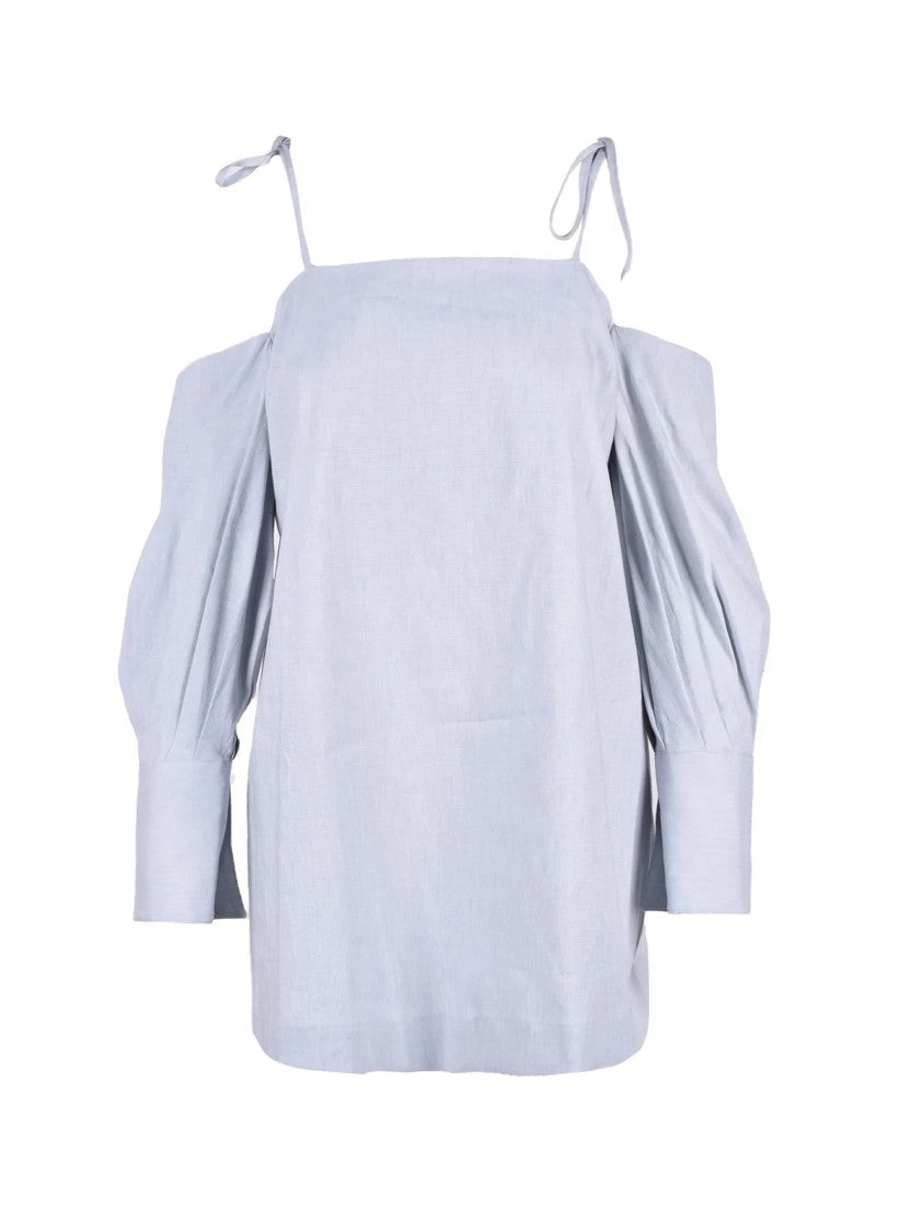 Erika Cavallini Blue Linen Viscose Dress