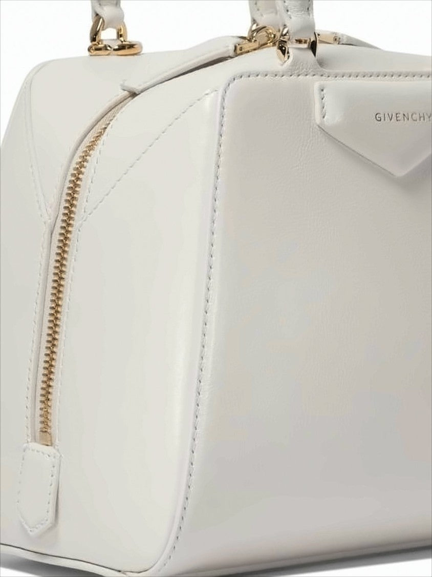 Givenchy Structured Buffalo Leather Tote Bag With Gold-Tone Accents