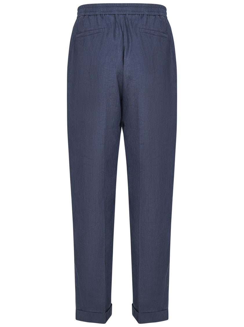 Franzese Collection Relaxed Fit Casual Trousers In Irish Linen