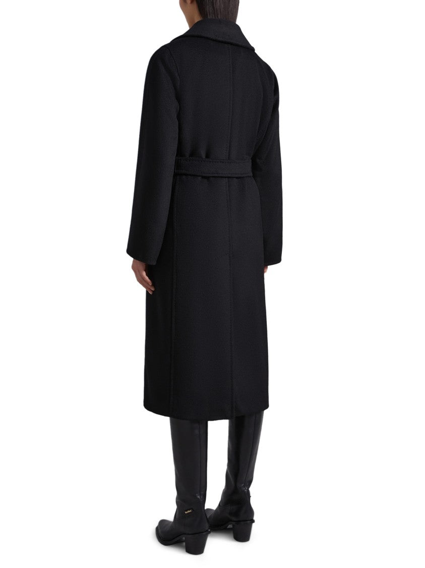 Max Mara Long Wrap Coat With Wide Collar