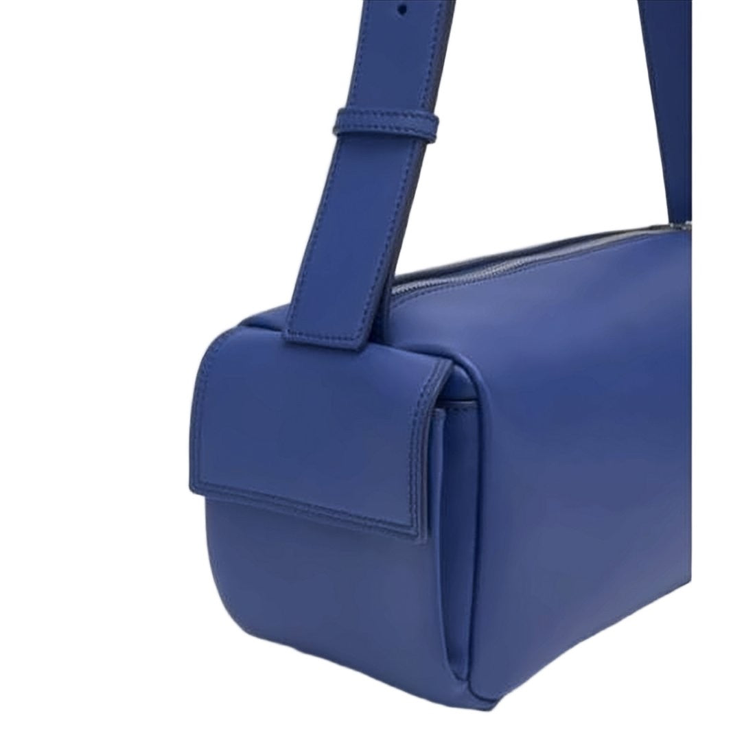 Sunnei Structured Blue Leather Shoulder Bag