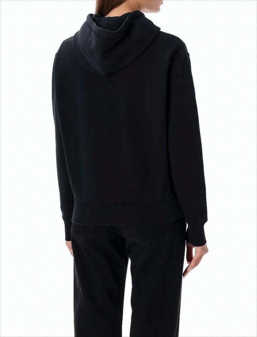 Ami Classic Black Hoodie With Subtle Heart Detail