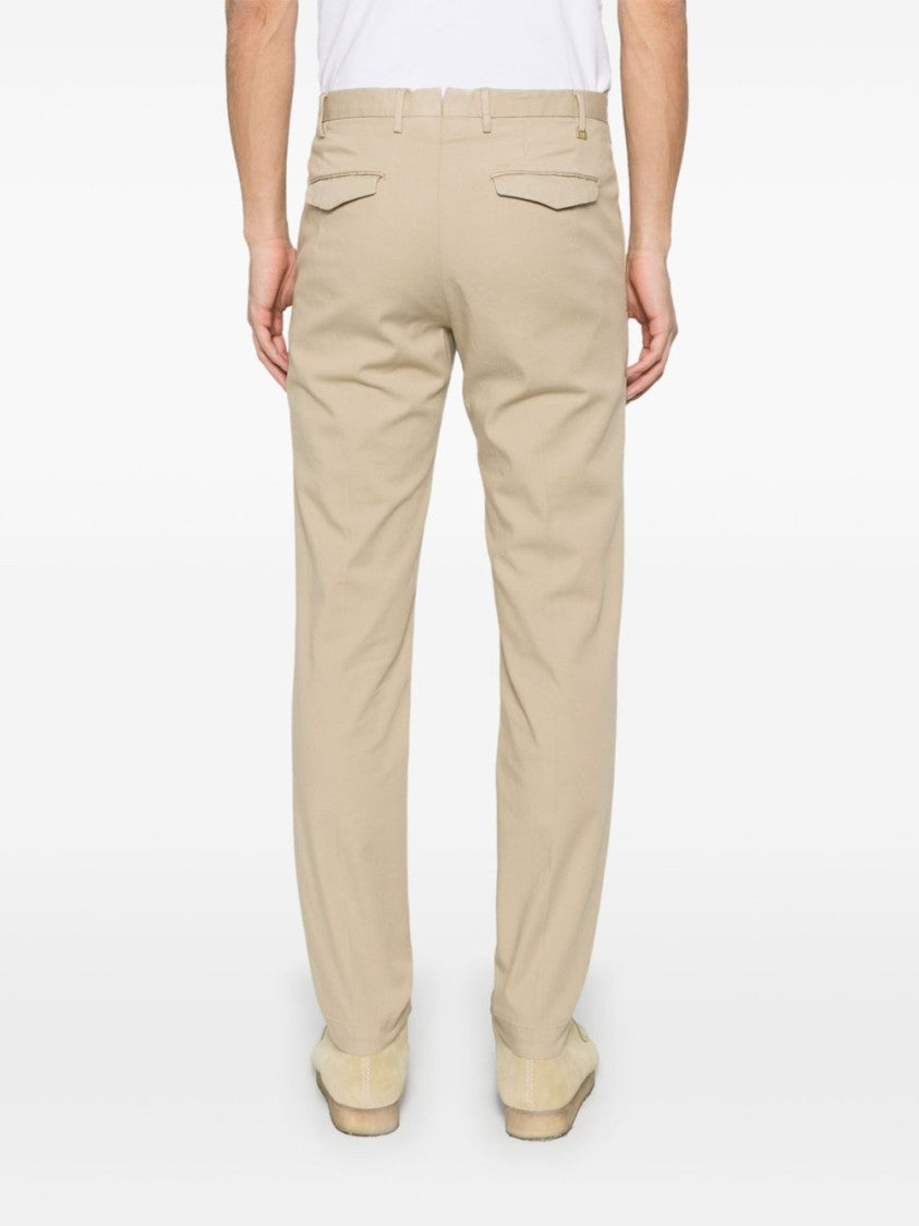 Pt Torino Beige Tailored Trousers With Hidden Closure