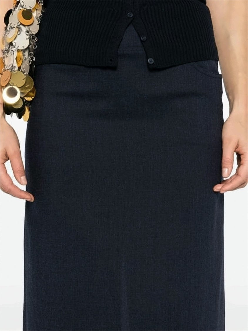 Paloma Wool Straight Silhouette Blue Midi Skirt
