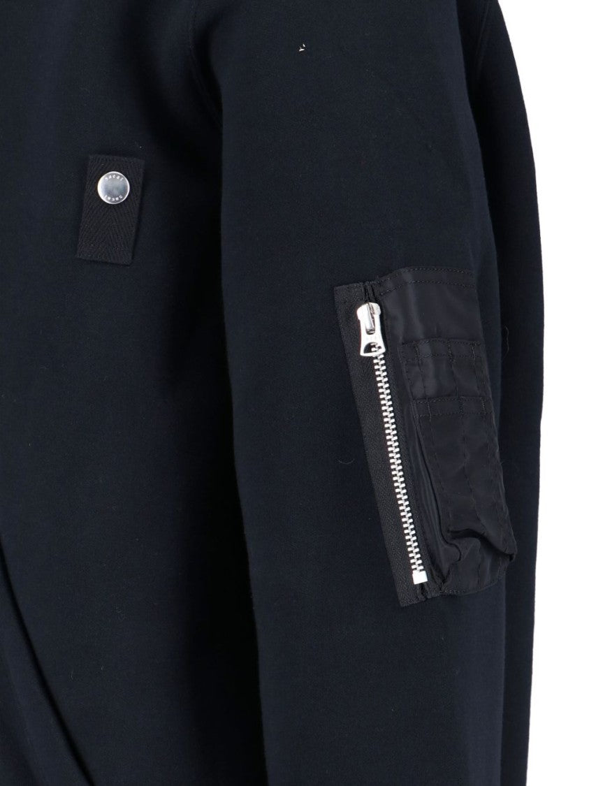 Sacai Hooded Zip-Up Sweater With Multi-Pocket Design