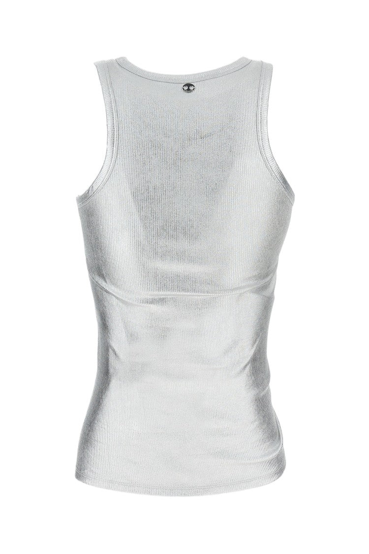 Rabanne Ribbed Silver Lacquer Top