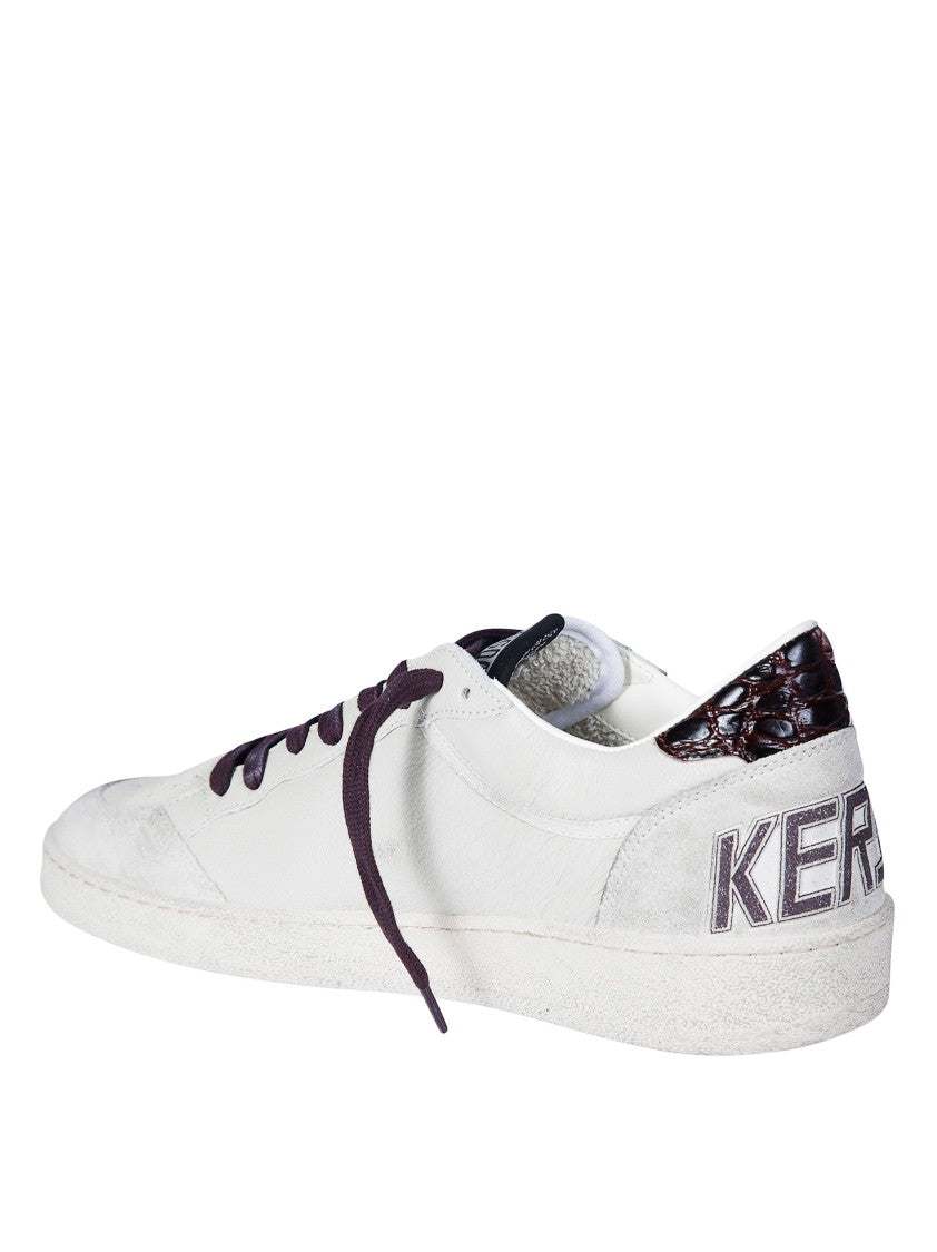 Golden Goose Ball Star Low-Top Distressed White Leather Sneakers