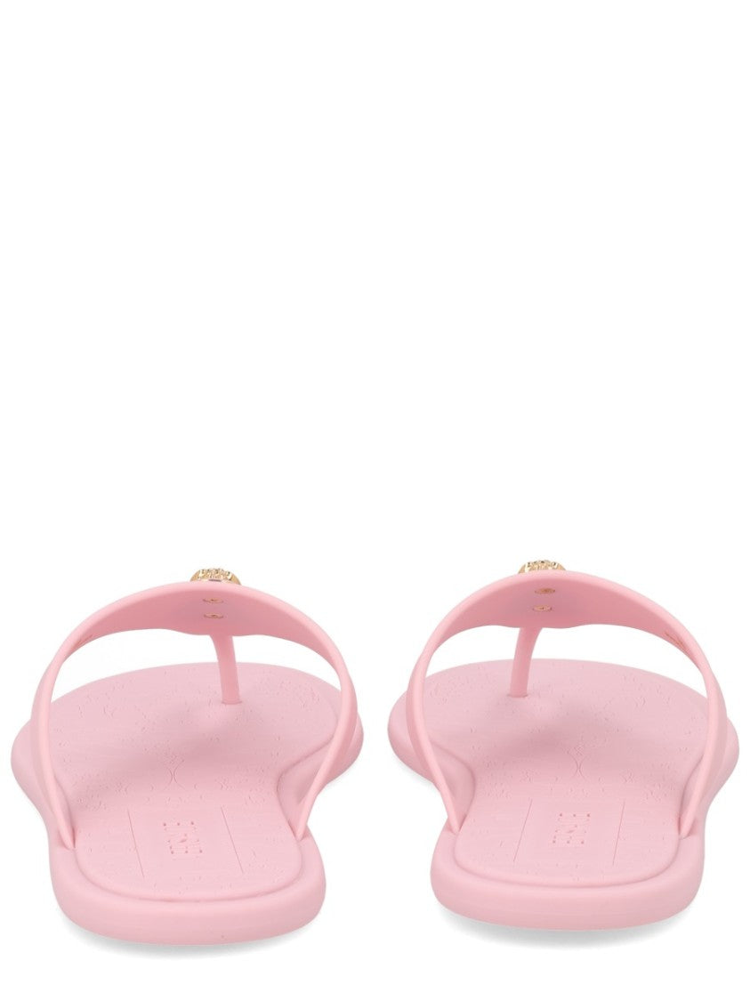 Versace Pink Medusa Emblem Tpu Thong Sandals