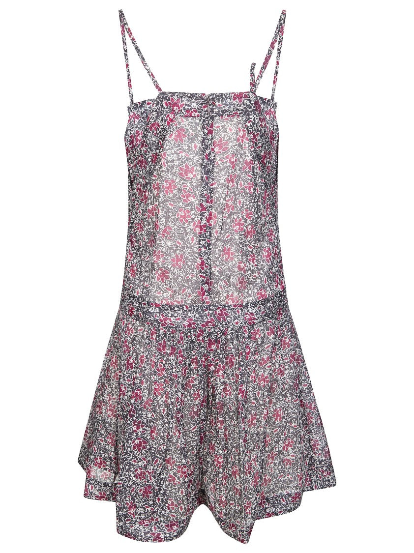 Isabel Marant Étoile Sleeveless Floral Danielle Dress With Asymmetrical Hem
