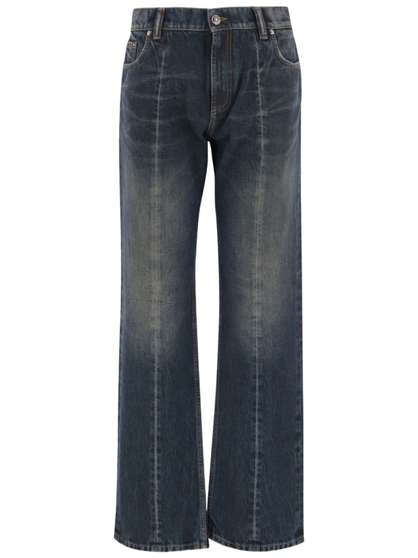 Versace Distressed Dark Denim Jeans