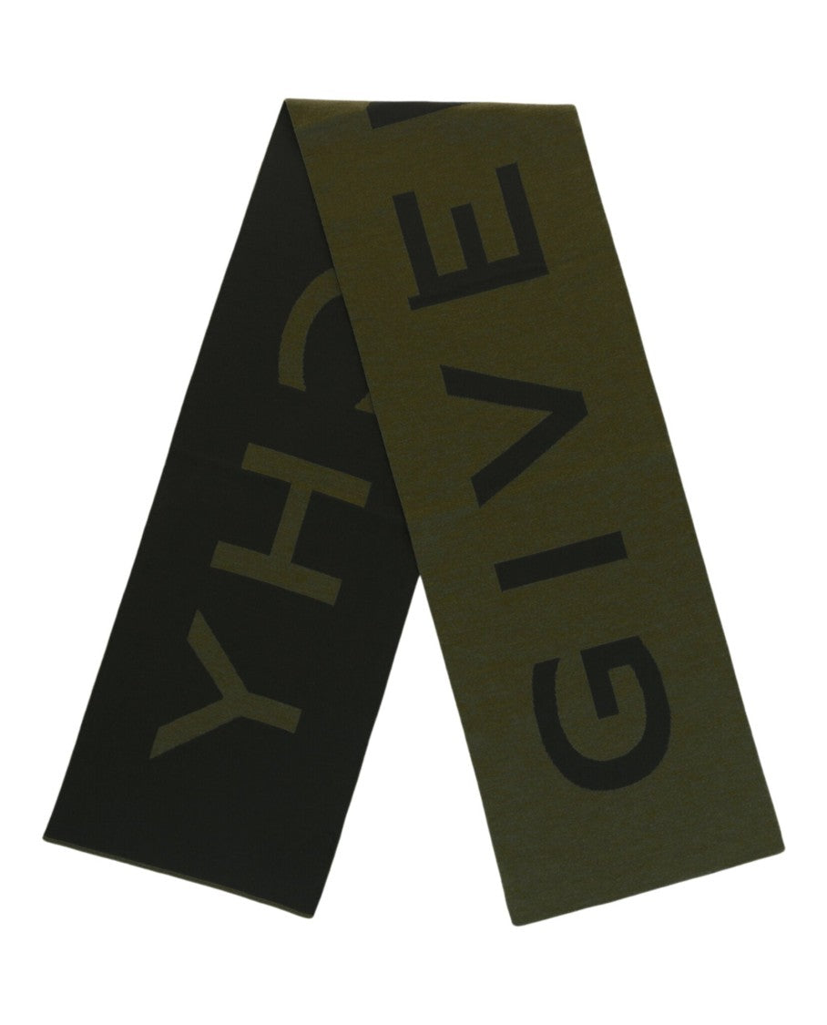 Givenchy Reversible Jacquard Logo Scarf With Bold Text
