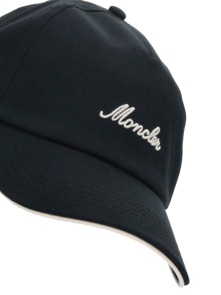 Moncler Black Curved Visor Cotton Baseball Cap