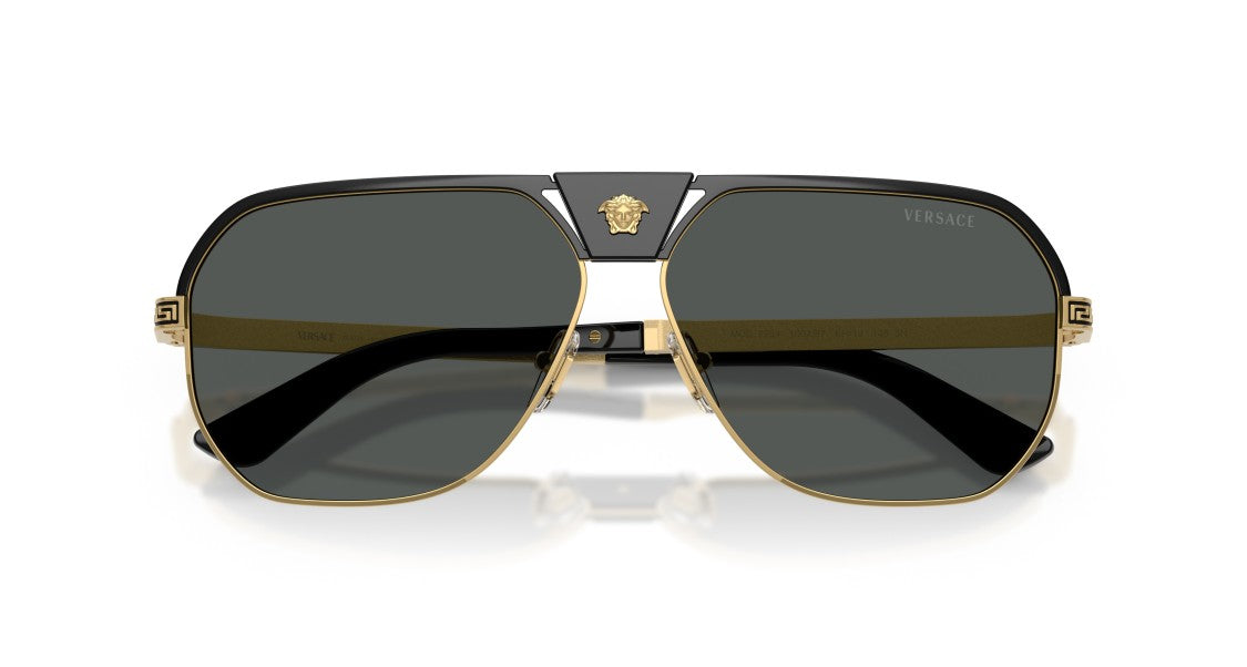 Versace Oversized Square Frame Sunglasses With Greek Key Detailing