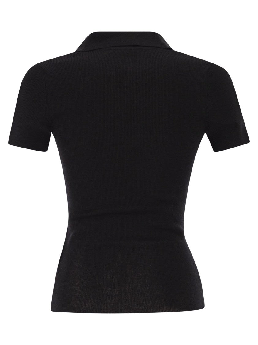Max Mara Mxmalbero - Ribbed Wool Polo Shirt
