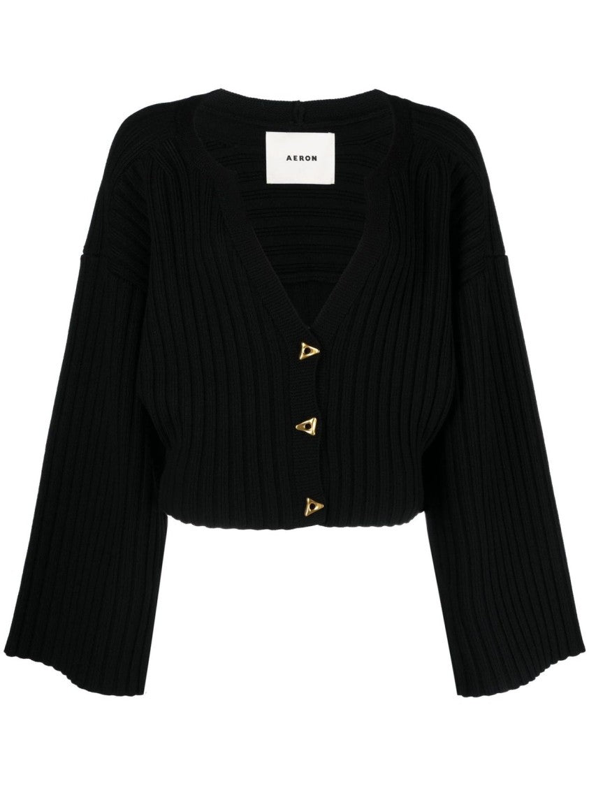 Aeron Cropped Cardigan With Deep V-Neckline