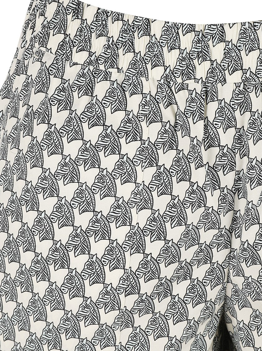 Tory Burch Relaxed Fit Neutrals Print Shorts