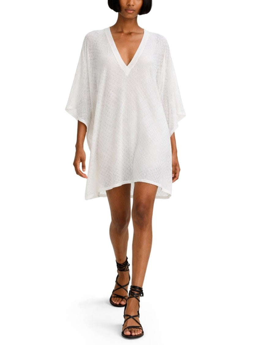 Missoni Neutrals Caftan Style V-Neck Sheer Top