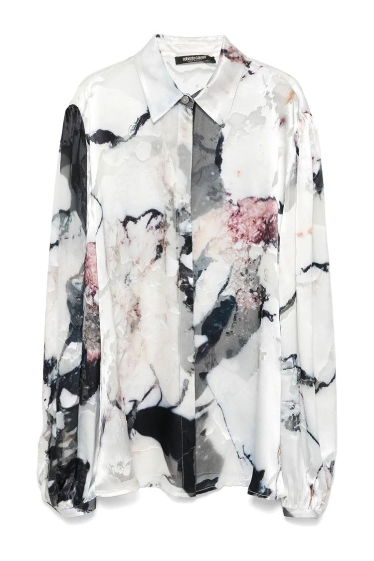 Roberto Cavalli Abstract Print Long Sleeve Top