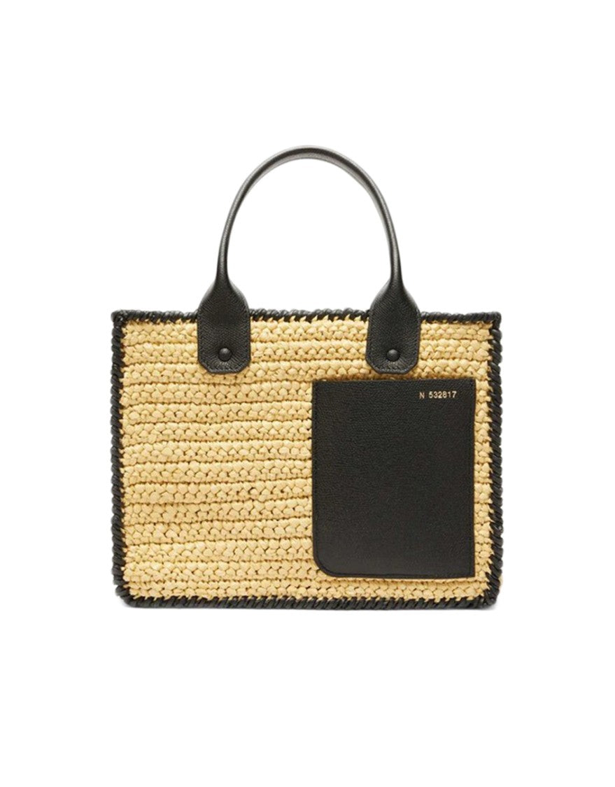 Valextra Mini Raffia Shopping Bag