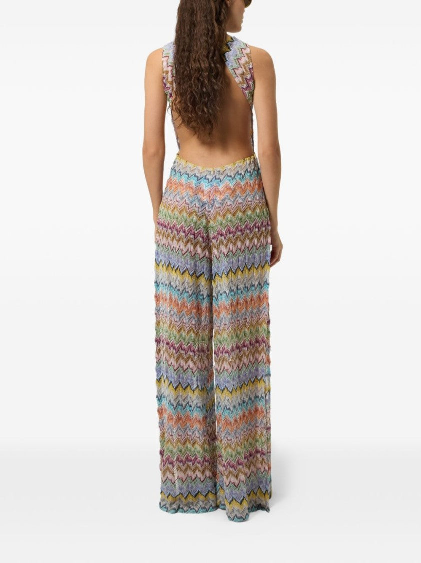 Missoni Multicolor Zigzag Pattern Sleeveless Jumpsuit