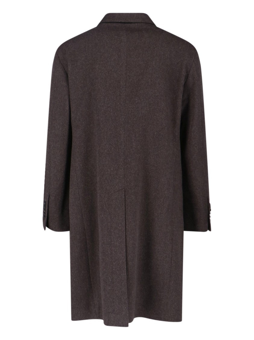 Tagliatore "Pino Lerario" Double-Breasted Coat Brown