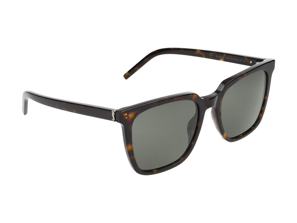Saint Laurent Havana Grey-Tinted Lenses Bold Square Sunglasses