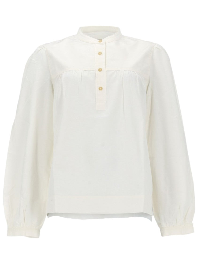A.P.C. Neutrals Babydoll Puffed Sleeves Blouse