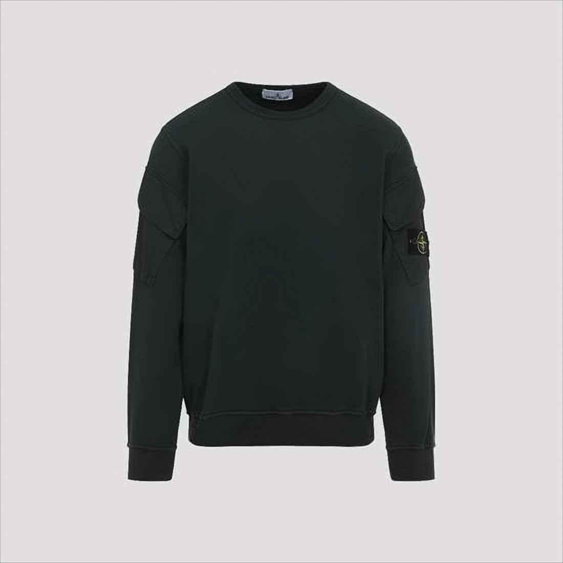 Stone Island Long-Sleeve Crewneck Sweatshirt With Logo Badge And Ribbed Details