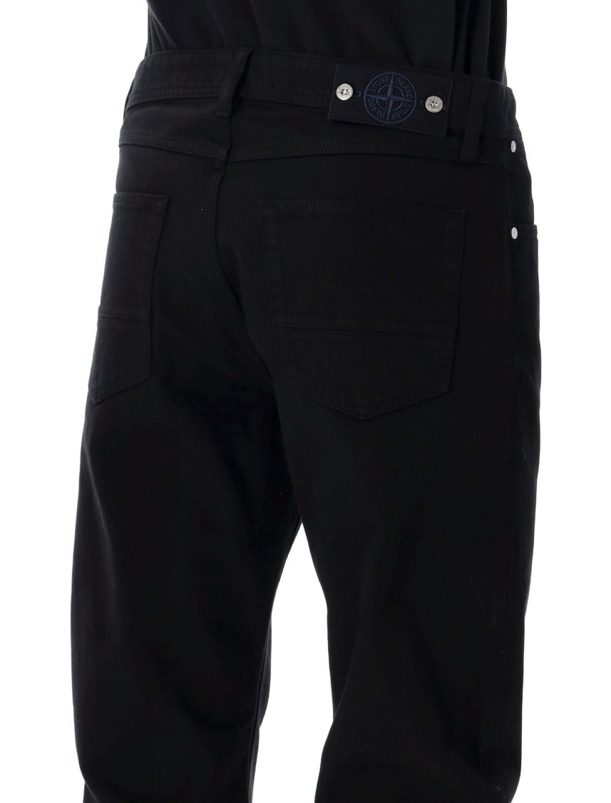 Stone Island Black Cotton Jeans
