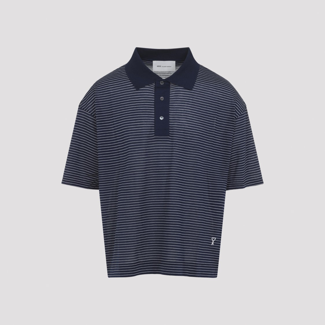 Ami Paris Cotton Crewneck Polo T-Shirt