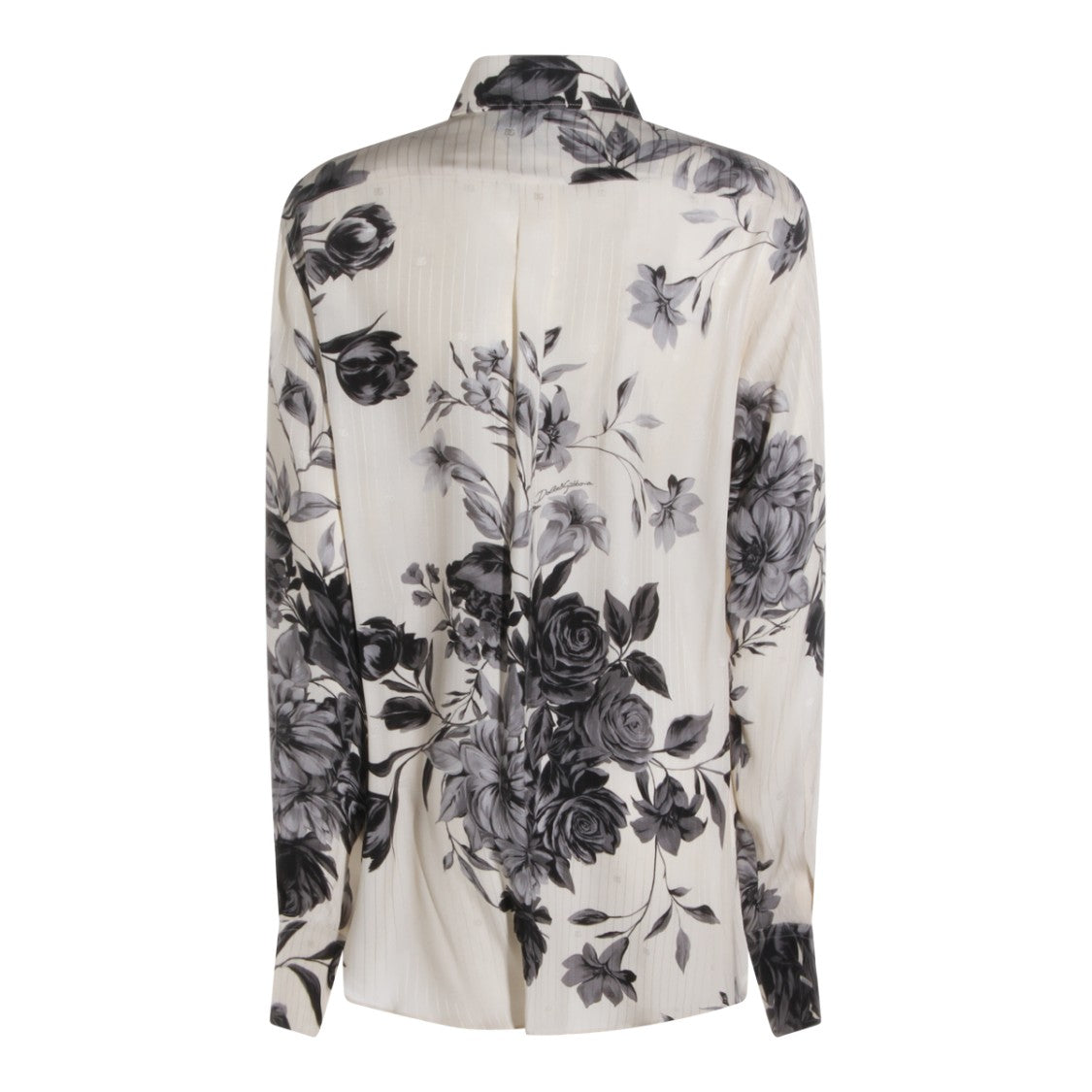 Dolce & Gabbana Monochrome Floral Print Button-Down Shirt