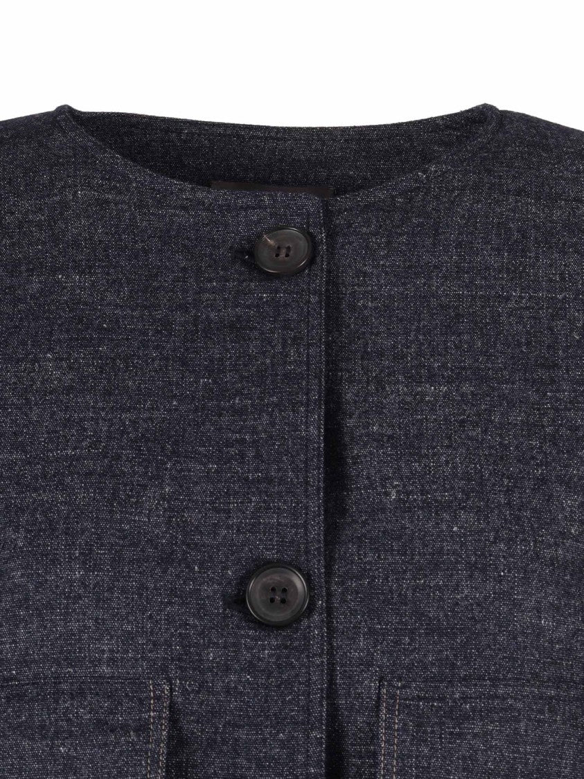 Lorena Antoniazzi Long Tailored Coat With Checkered Pattern And Classic Lapel