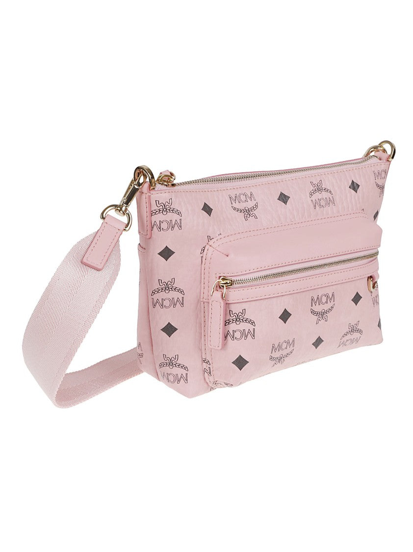 Mcm Rectangular Crossbody Bag With Visetos Print And Adjustable Strap