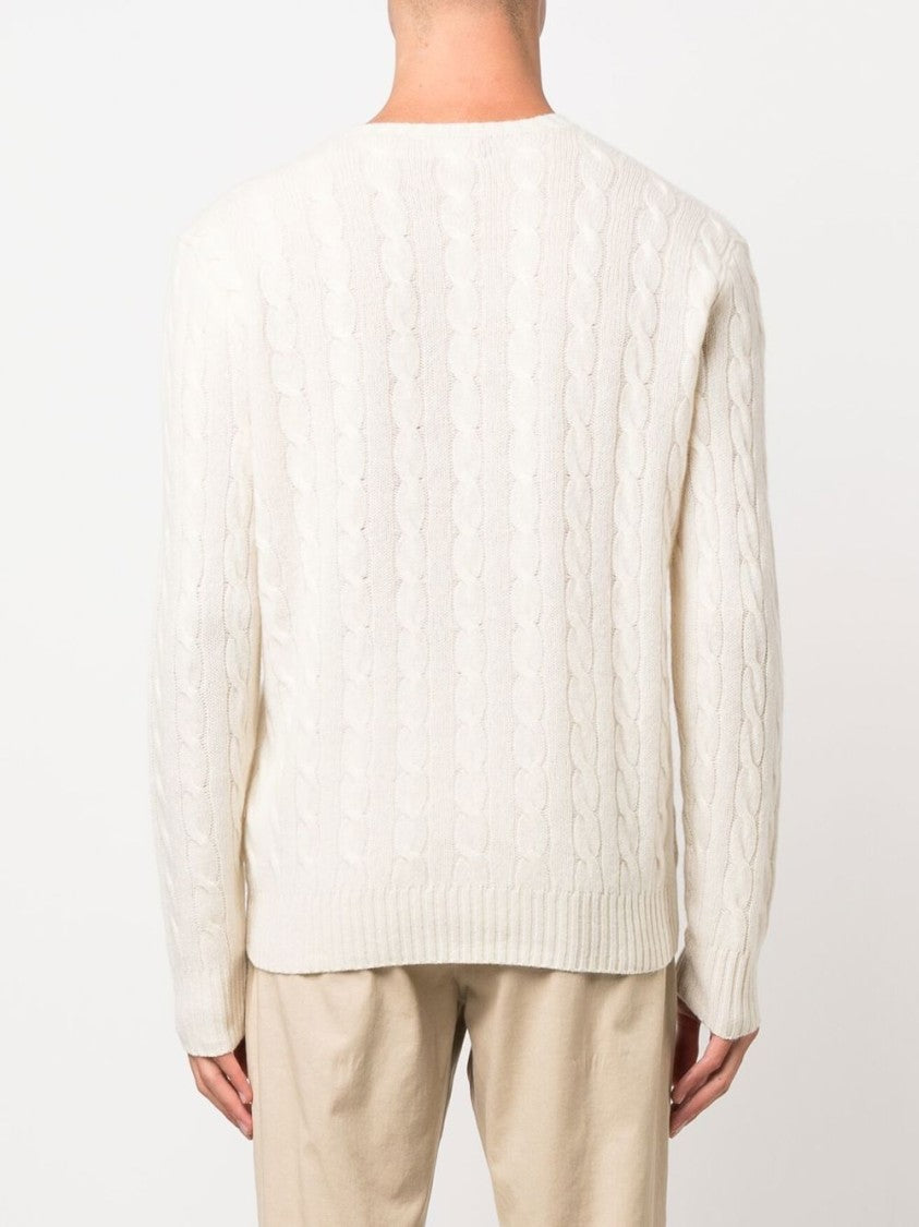 Polo Ralph Lauren Textured Cable Knit Sweater With Round Neckline And Fitted Silhouette