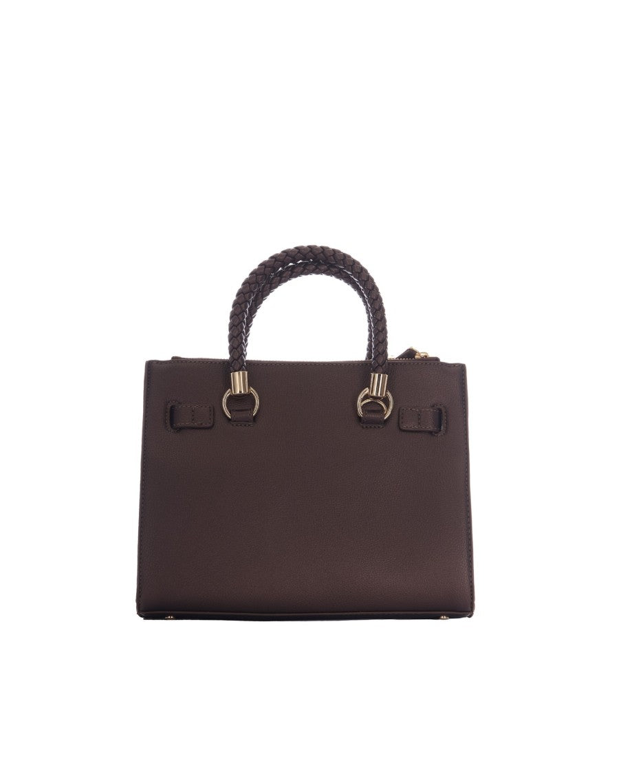 Liu Jo Dark Brown Satchel S Textured Vegan Bag