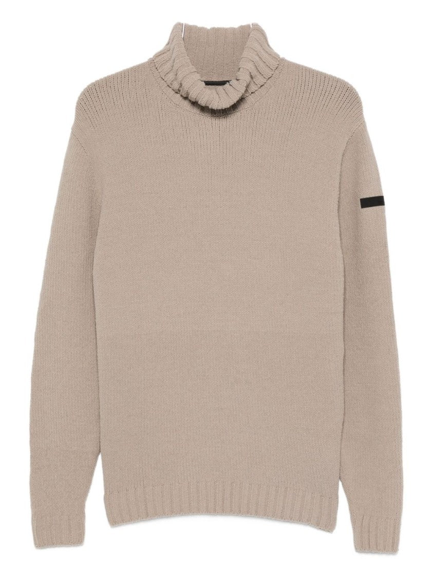 Rrd Rich Brown Knit Sweater With Ribbed Details