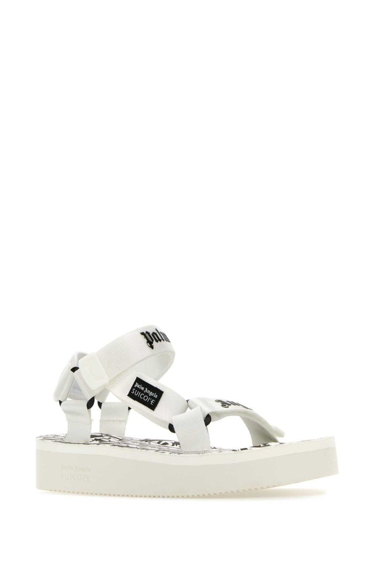Palm Angels White Fabric Sandals