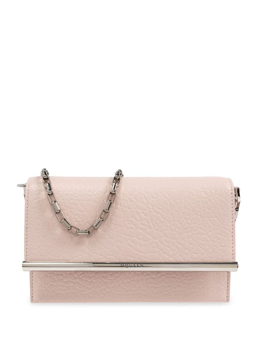 Alexander Mcqueen Lambskin Crossbody Bag With Metal Bar Accent