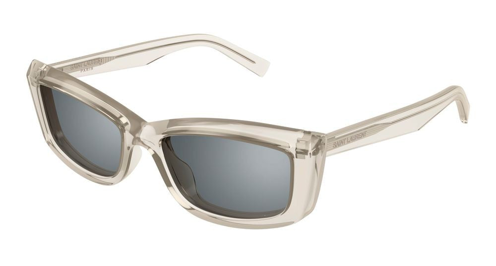 Saint Laurent Beige Translucent Oversized Square Sunglasses