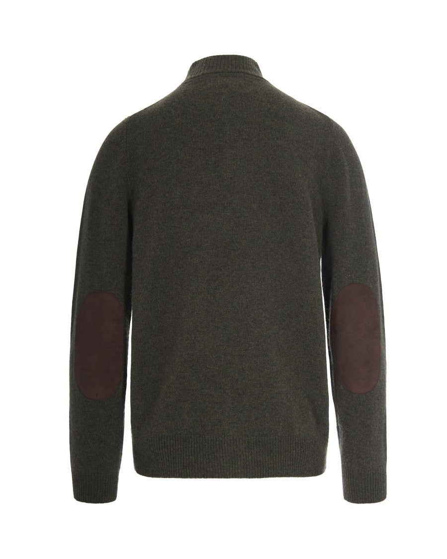 Barbour Green Essential Patch Sweater