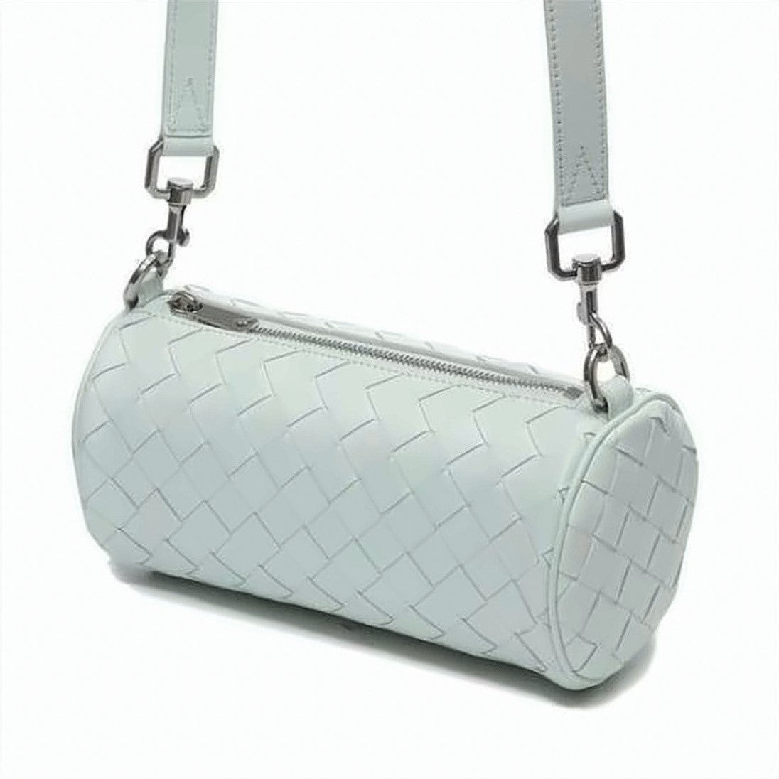 Bottega Veneta Mini Intrecciato Barrel Crossbody Bag With Woven Leather Design