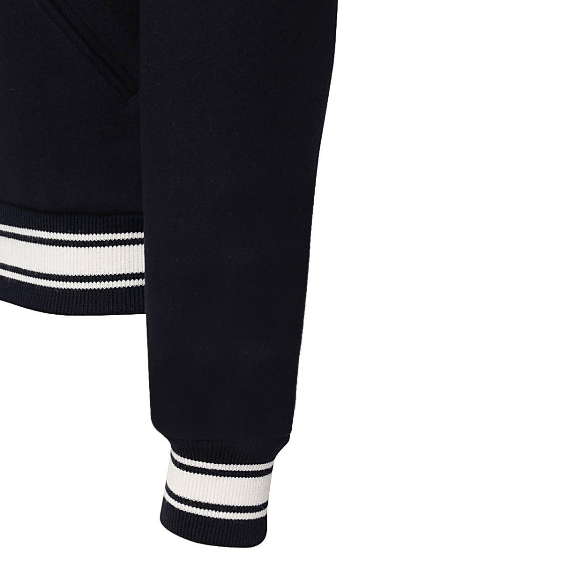 Golden Goose Black Stripe Detailing Wool-Blend Bomber Jacket