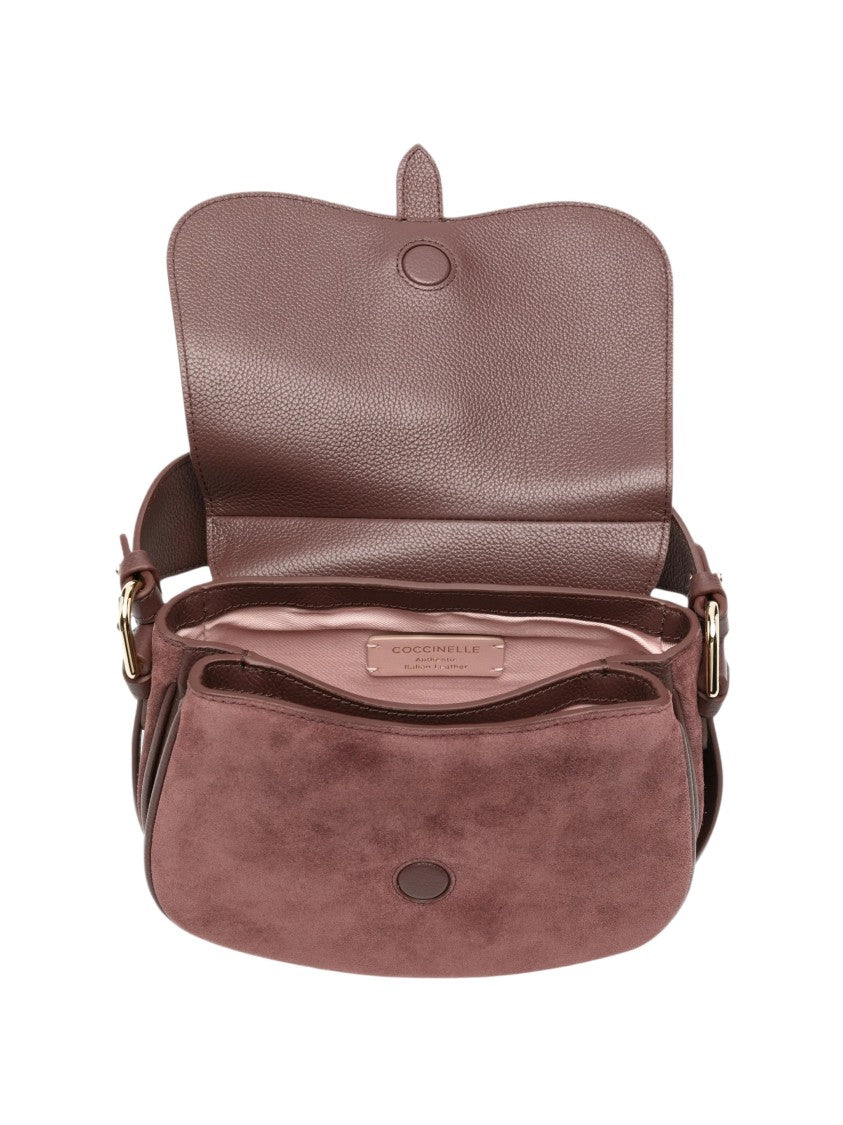 Coccinelle Mavery Suede Curved Suede Shoulder Bag